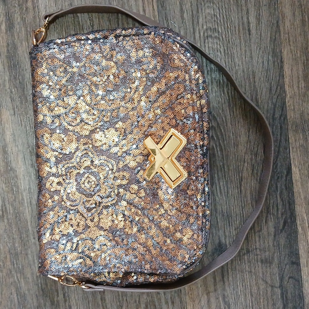 Deux Lux Sequin Messenger Bag.